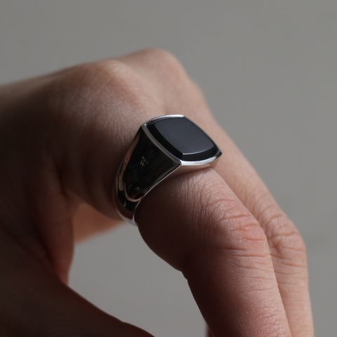 【残り一点】Cushion Black Onyx Ring
