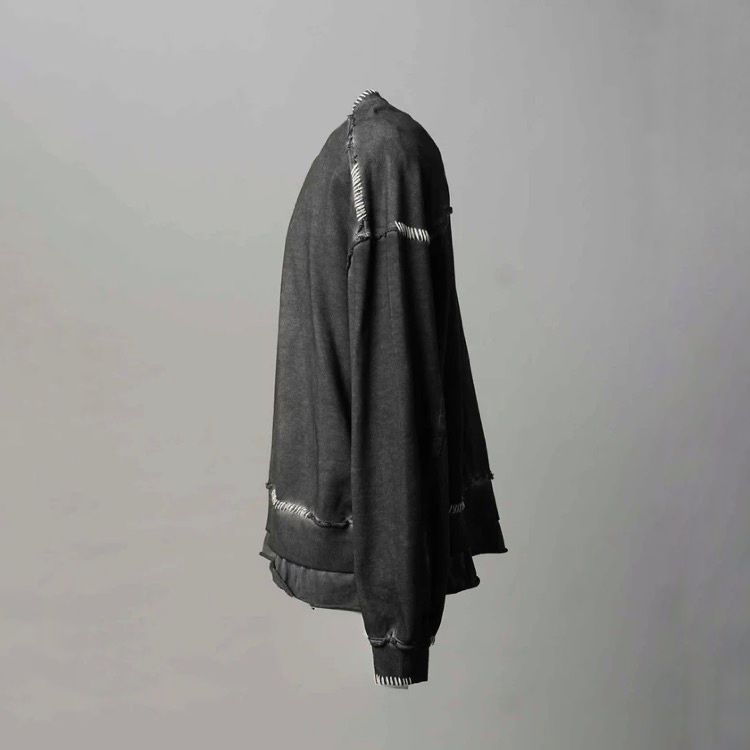 【残り一点】Heavy-Weight Sweat Embroidery Damage Over-Dye Crew Neck Pullover