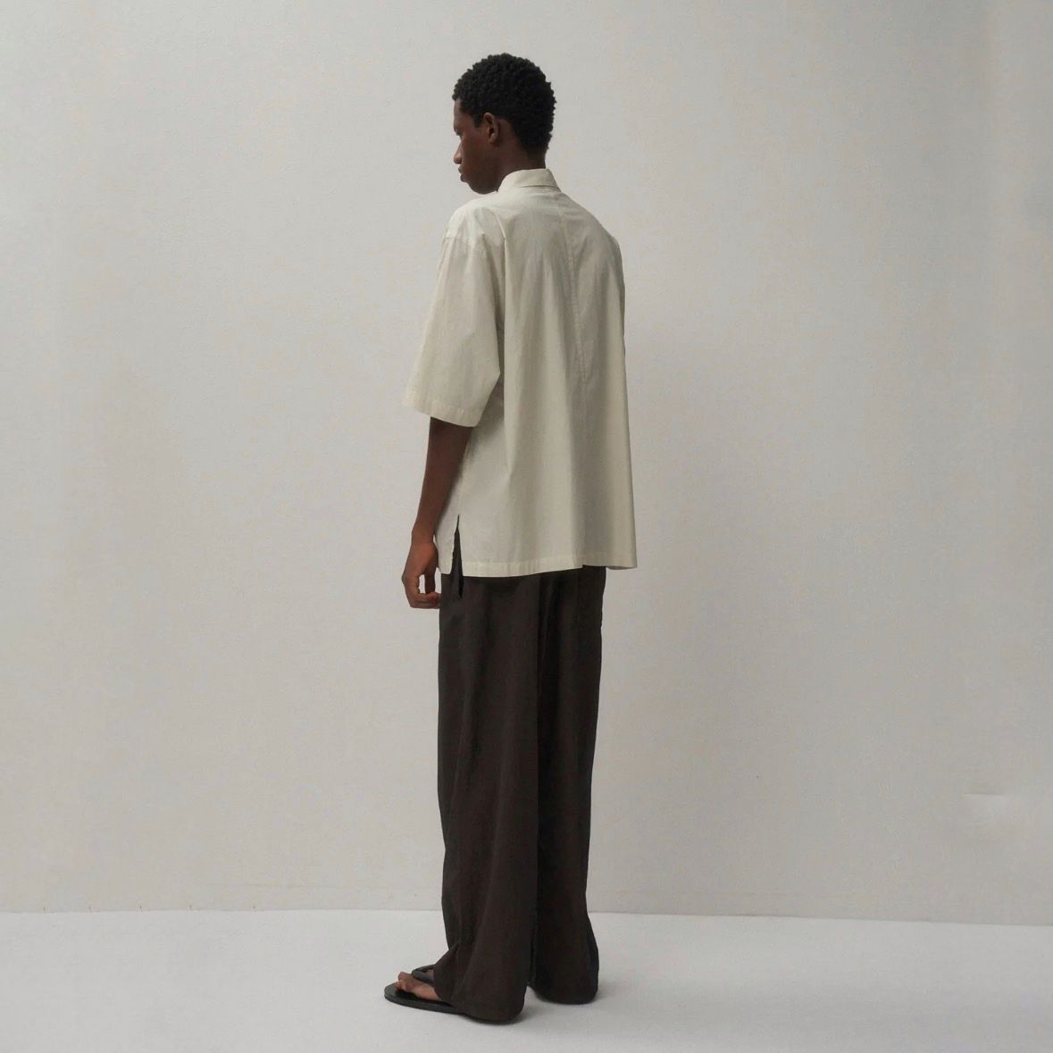 【残り一点】Shrink Cotton Lawn Oversized Half Sleeve Shirt