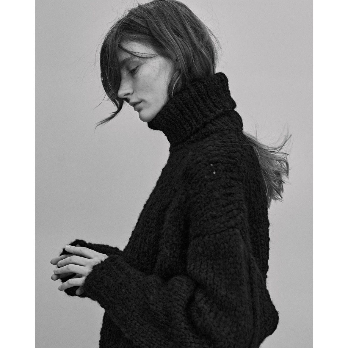 stein - 【残り一点】Mohair Wool Loose Knit Turtle Neck LS