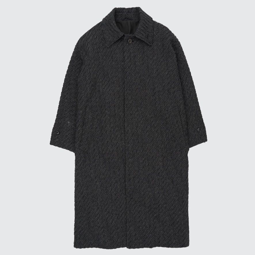 【残り一点】Herringbone Bonding Tweed Big Balmacaan Coat