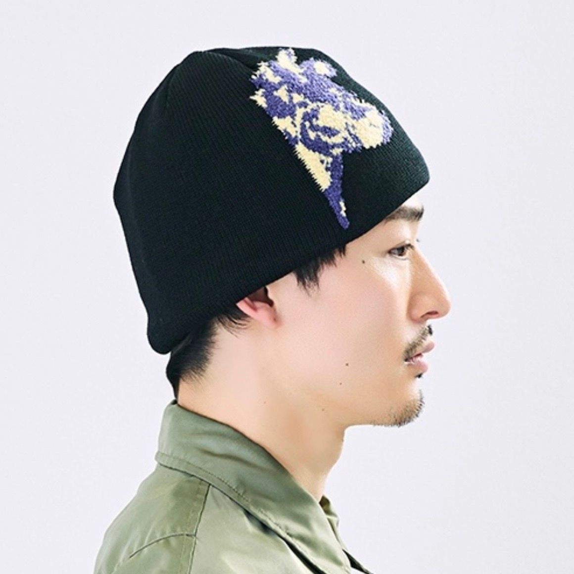 【残り一点】Cow Motif Jacquard Beanie