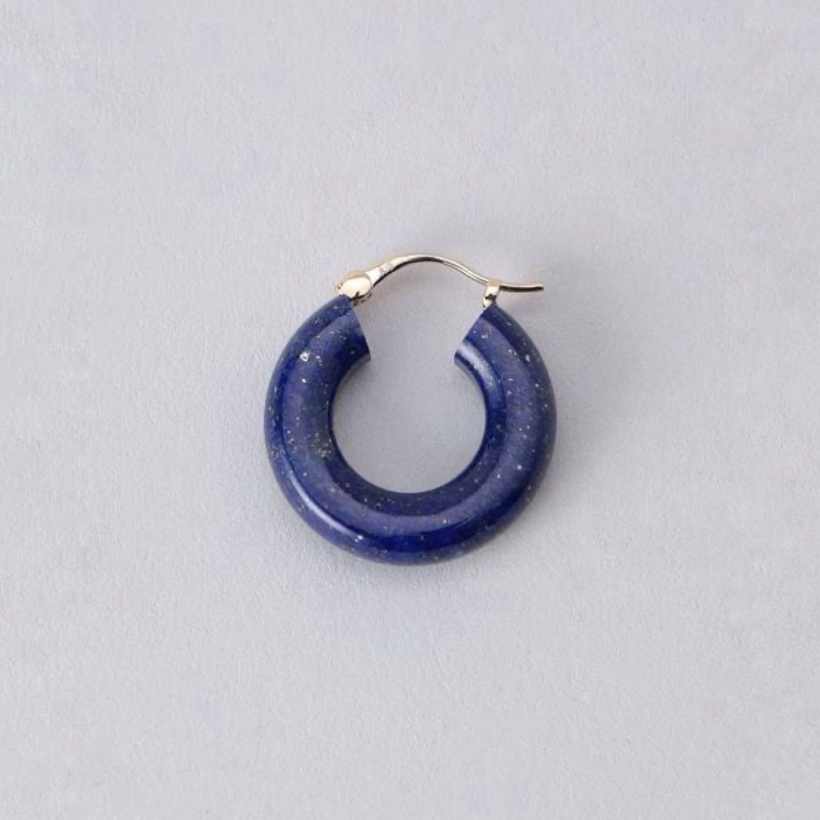 【お取り寄せ注文可能】Stone Hoop Lapis-Lazuri(両耳用）