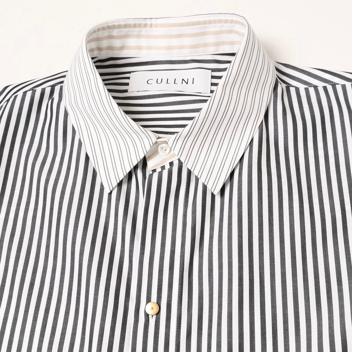 CULLNI - 【残り一点】Cotton Stripe Mix Chin Tab Shirt | ACRMTSM