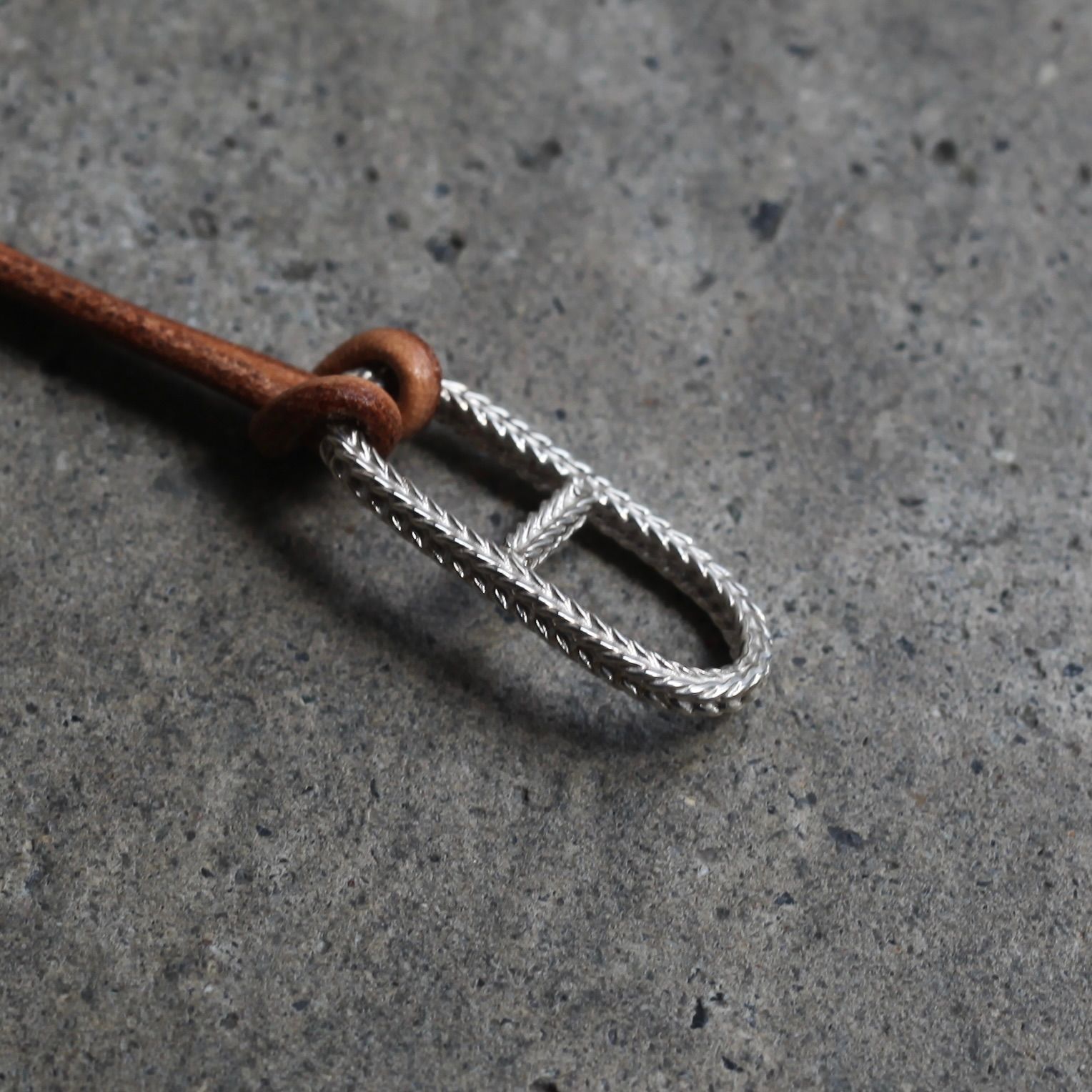 【残り一点】Rope Anchor Leather Necklace(BROWN LEATHER×SILVER)