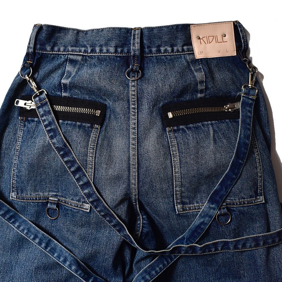 KIDILL - 【残り一点】Wide Zip&Straps Denim Pants(Distressed Denim