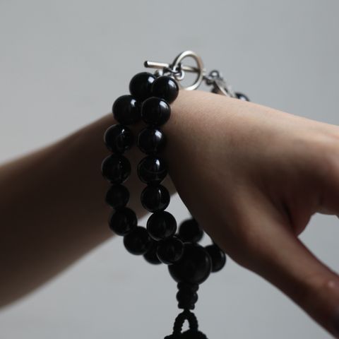 【残りわずか】Double Juzu Bracelet(LIGHT BLACK)