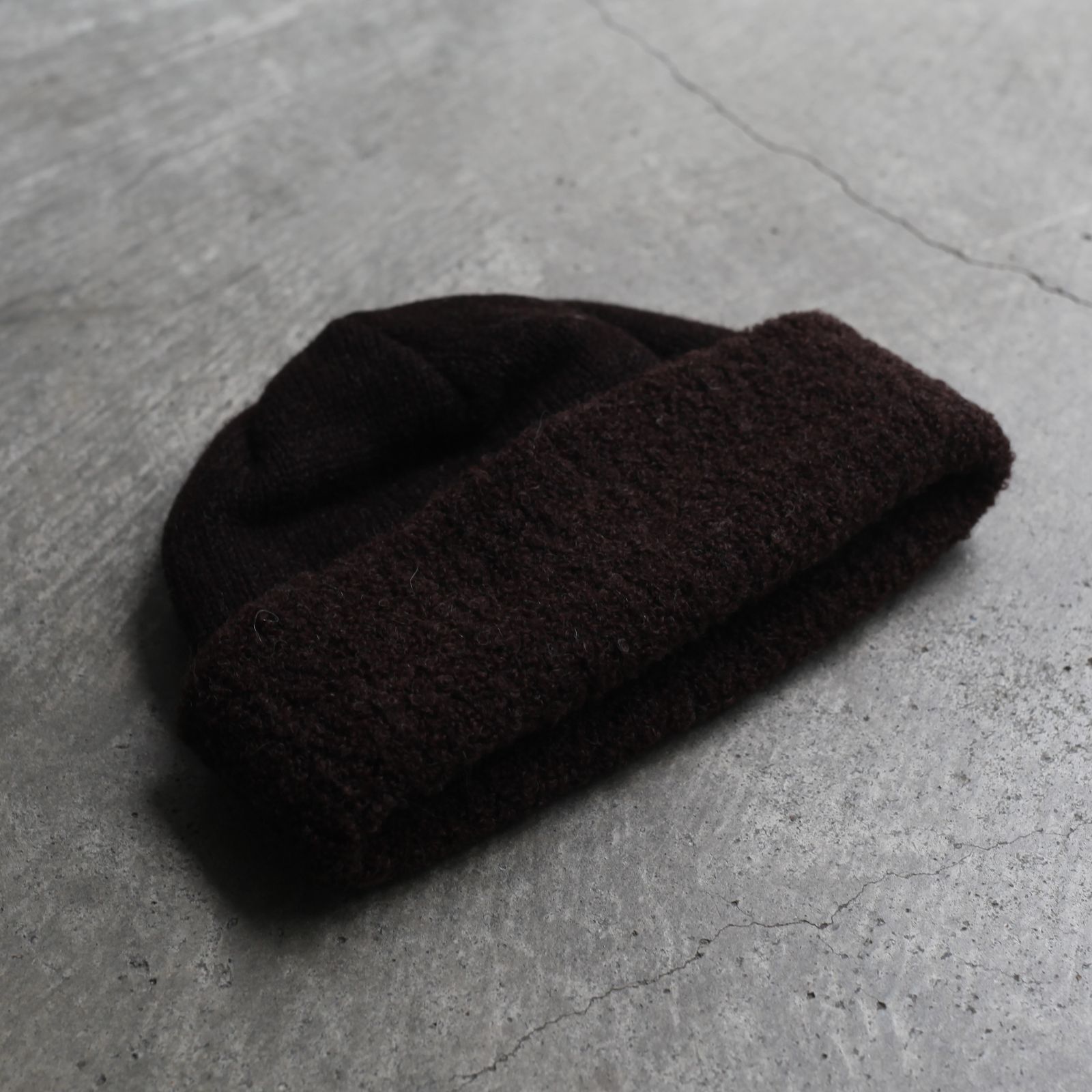 【再販売通知受付可能】WO/AL Knit Cap(D.BROWN)
