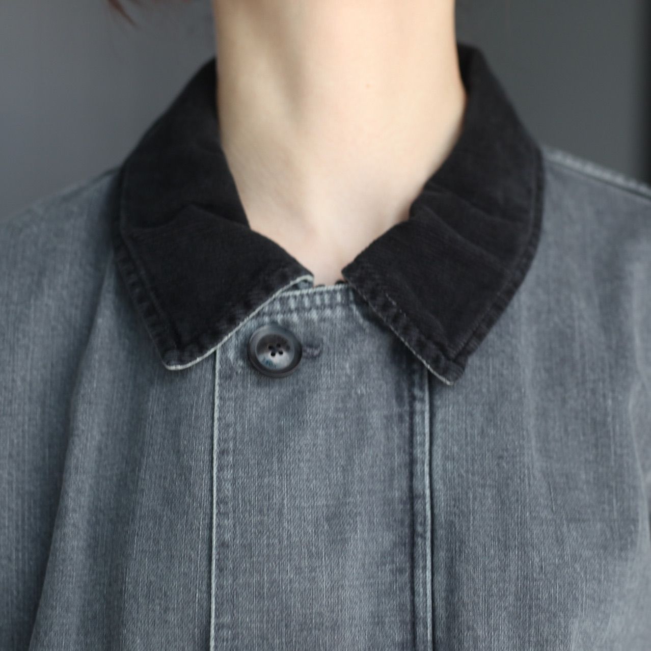 【残り一点】Vintaged Denim Coverall Half Coat