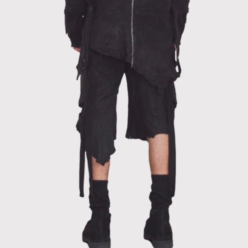 【残り一点】Rustic Edged HBT Short(VEGETABLE TANNING PIG LEATHER)