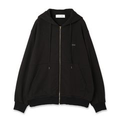 【残り一点】French Terry Embroidery Patch Zip Up Hoodie