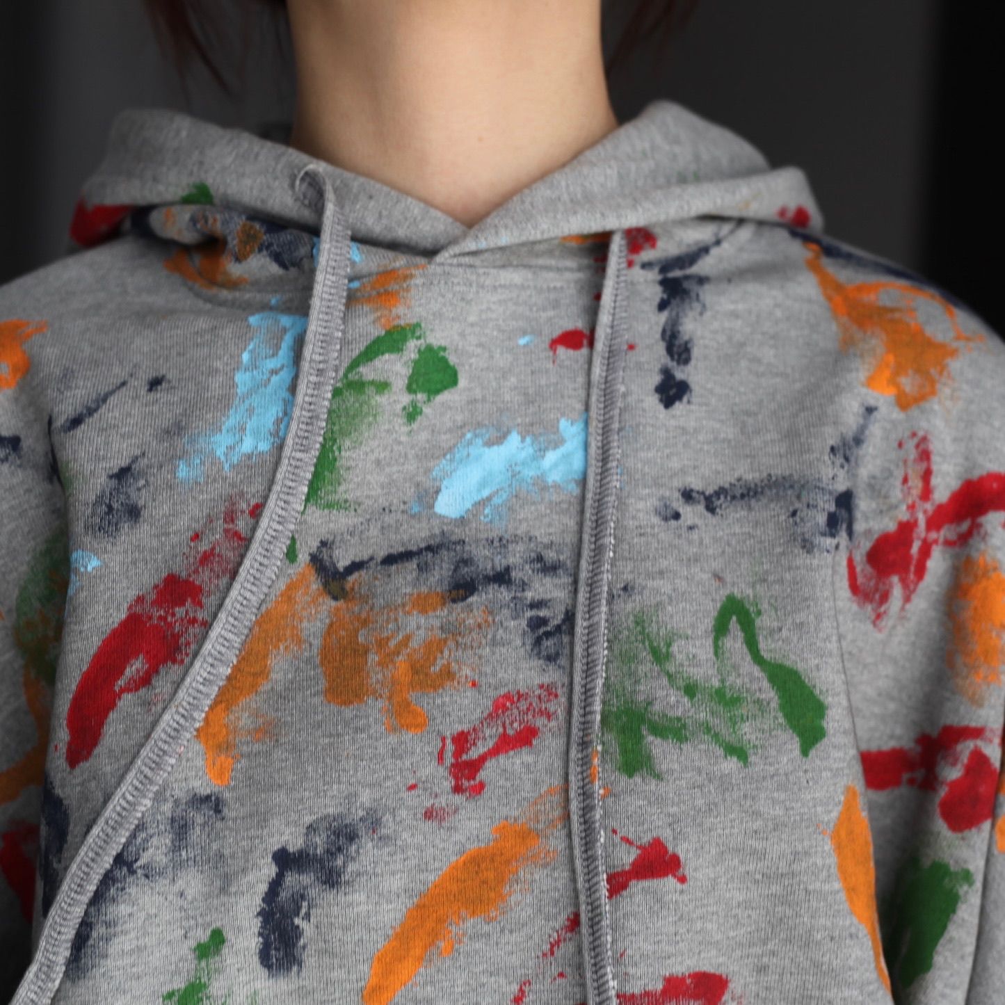 【残り一点】Ordinary Short Giant Hoodie With Hand Painting