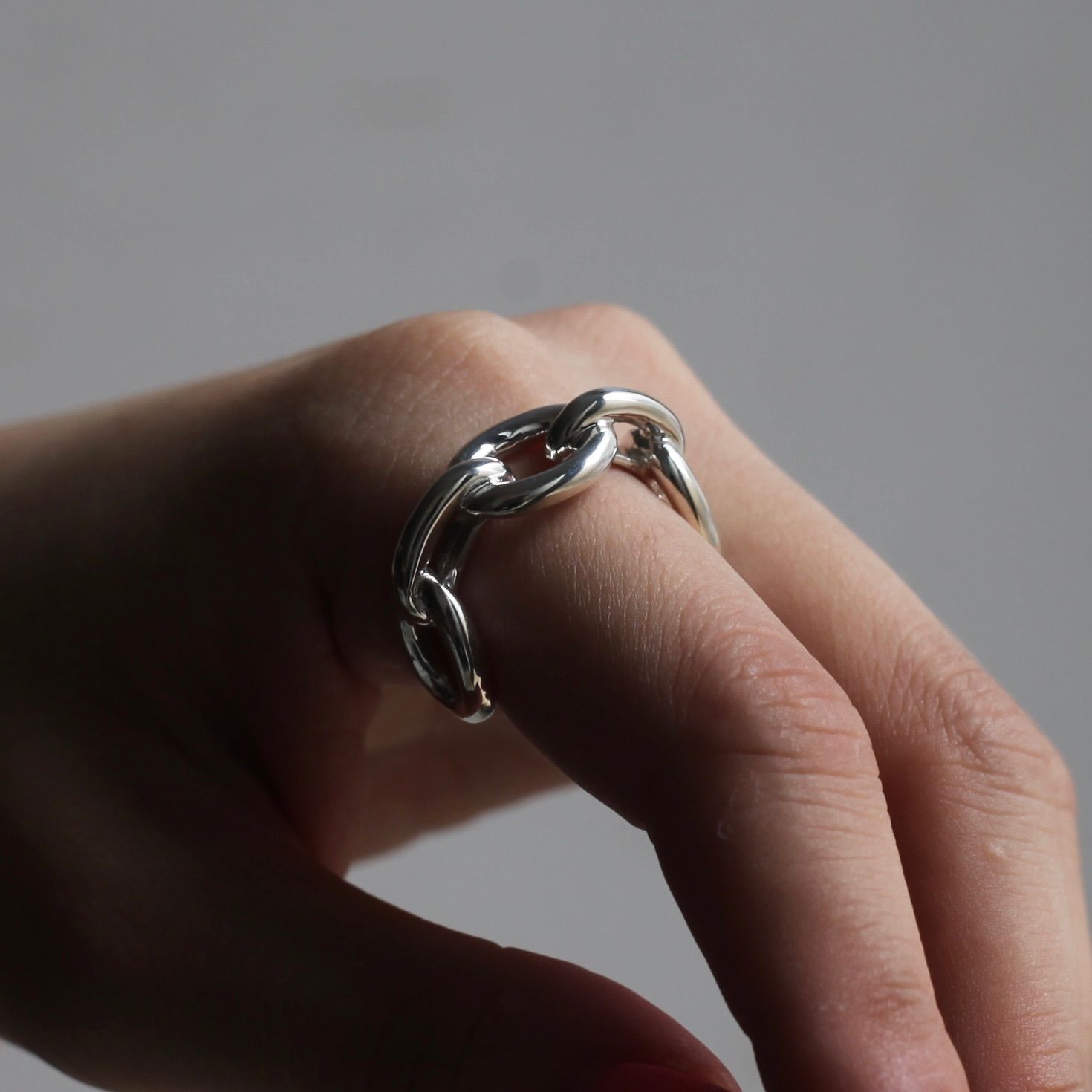 【残り一点】Oval Link Ring(SILVER)