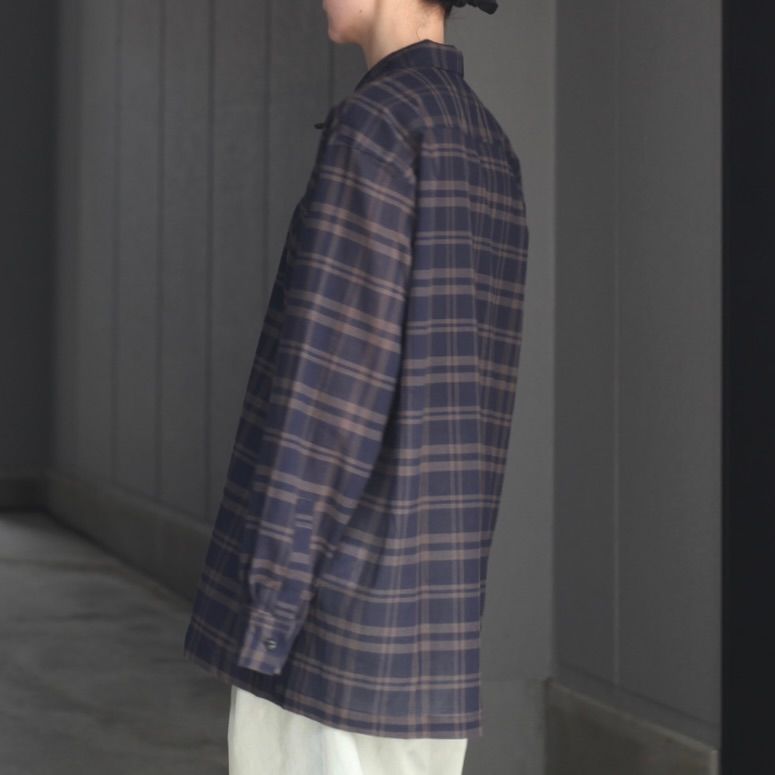 【残り一点】シアーコットンオープンカラーL/Sシャツ