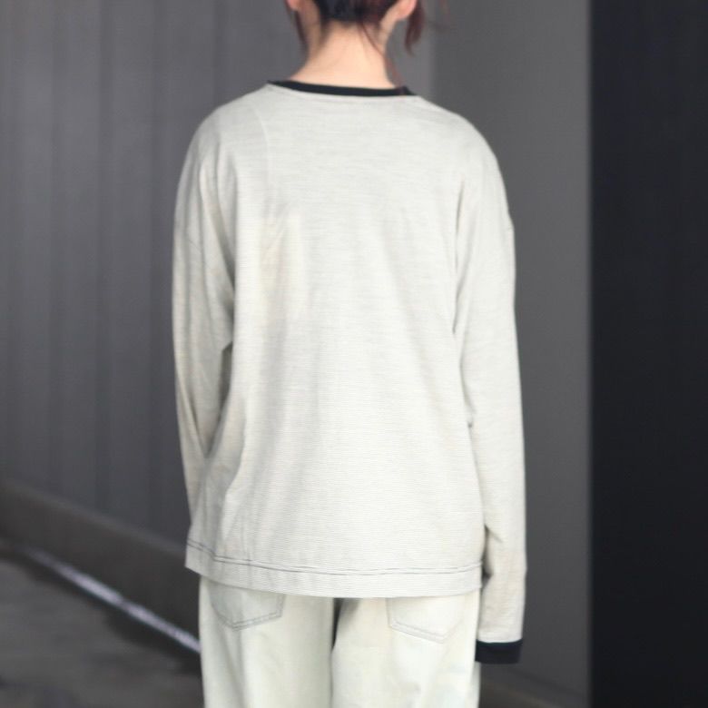 【残り一点】32G Wool Stripe LS Tee