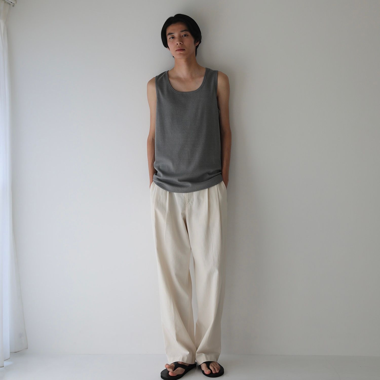 【残り一点】Dyed Ribbed Scoop Neck Tank