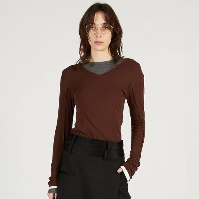 【残り一点】ダブルネックレイヤードトップ