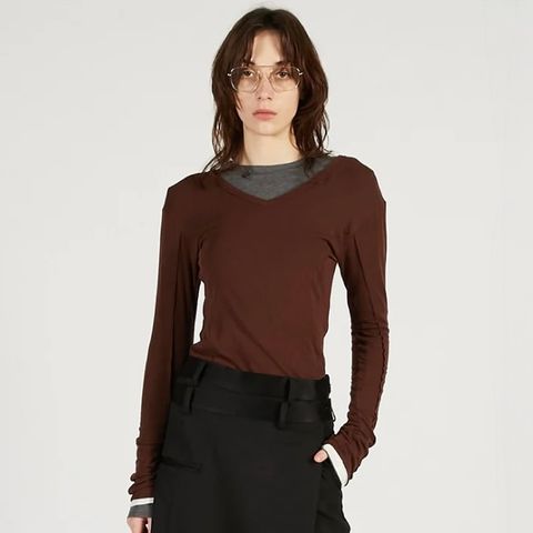 【残り一点】ダブルネックレイヤードトップ