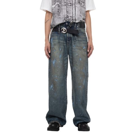 【残り一点】"Paint" Wide Denim Pants