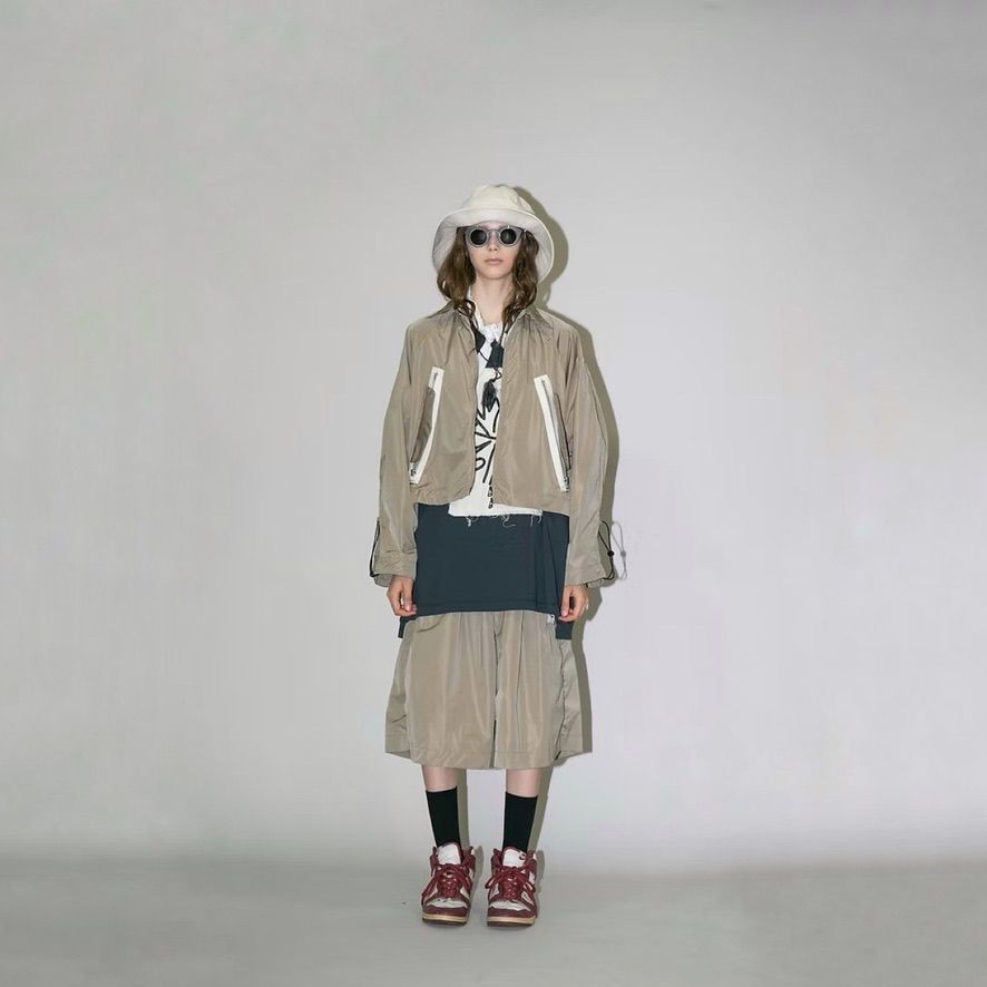 【残り一点】ナイロンタフタショートジップブルゾン