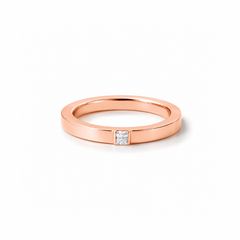 【お取り寄せ注文可能】Square Dia Ring(K18 PINK GOLD)