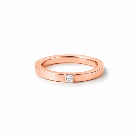【お取り寄せ注文可能】Square Dia Ring(K18 PINK GOLD)