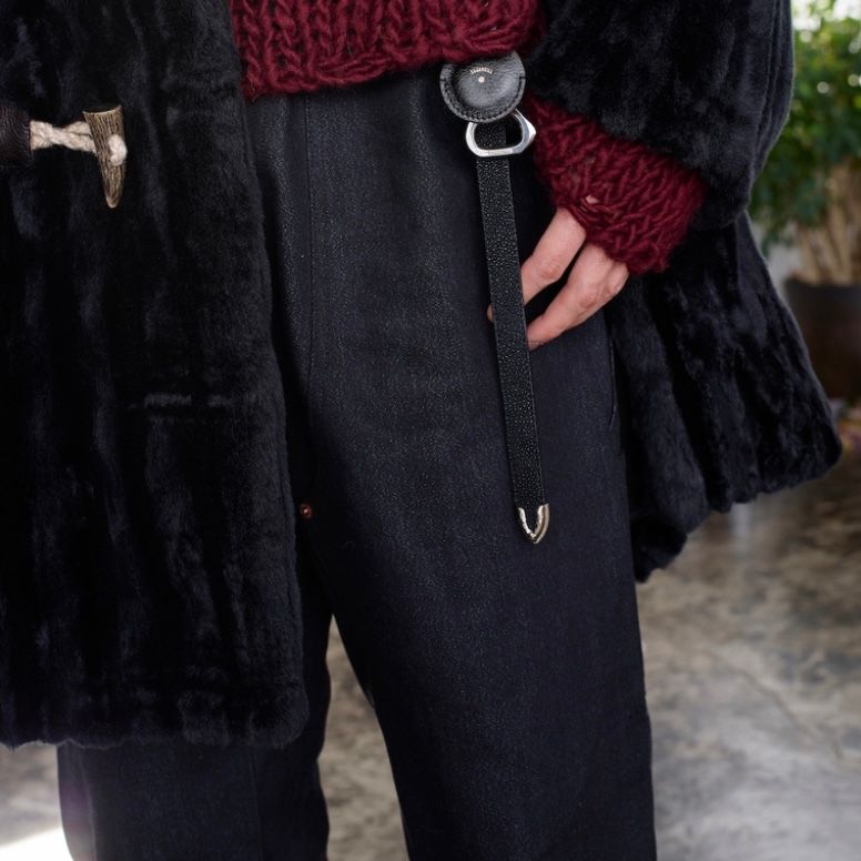 【残り一点】Twisted Heather Denim Pants Double Knee