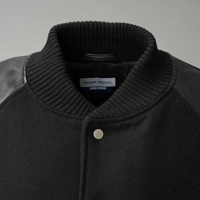 【残り一点】Sheep Leather Melton Combination Stadium Jacket