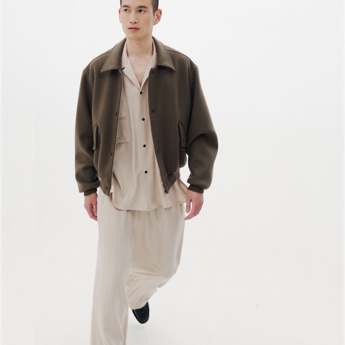 【残り一点】Super160's Wool Beaver Melton Bomber Jacket