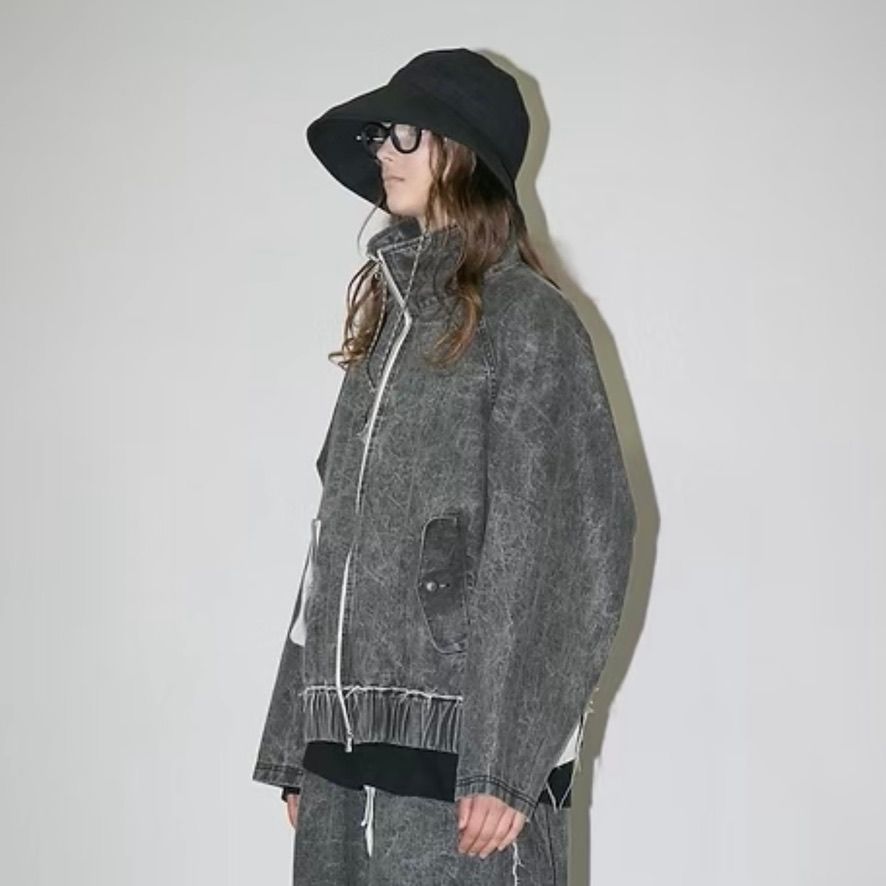 【残り一点】ピグメントプリントデニムジップブルゾン