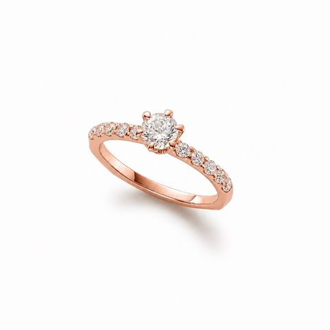 【お取り寄せ注文可能】Quon Round Ring W / Half Dia(K18 PINK GOLD)