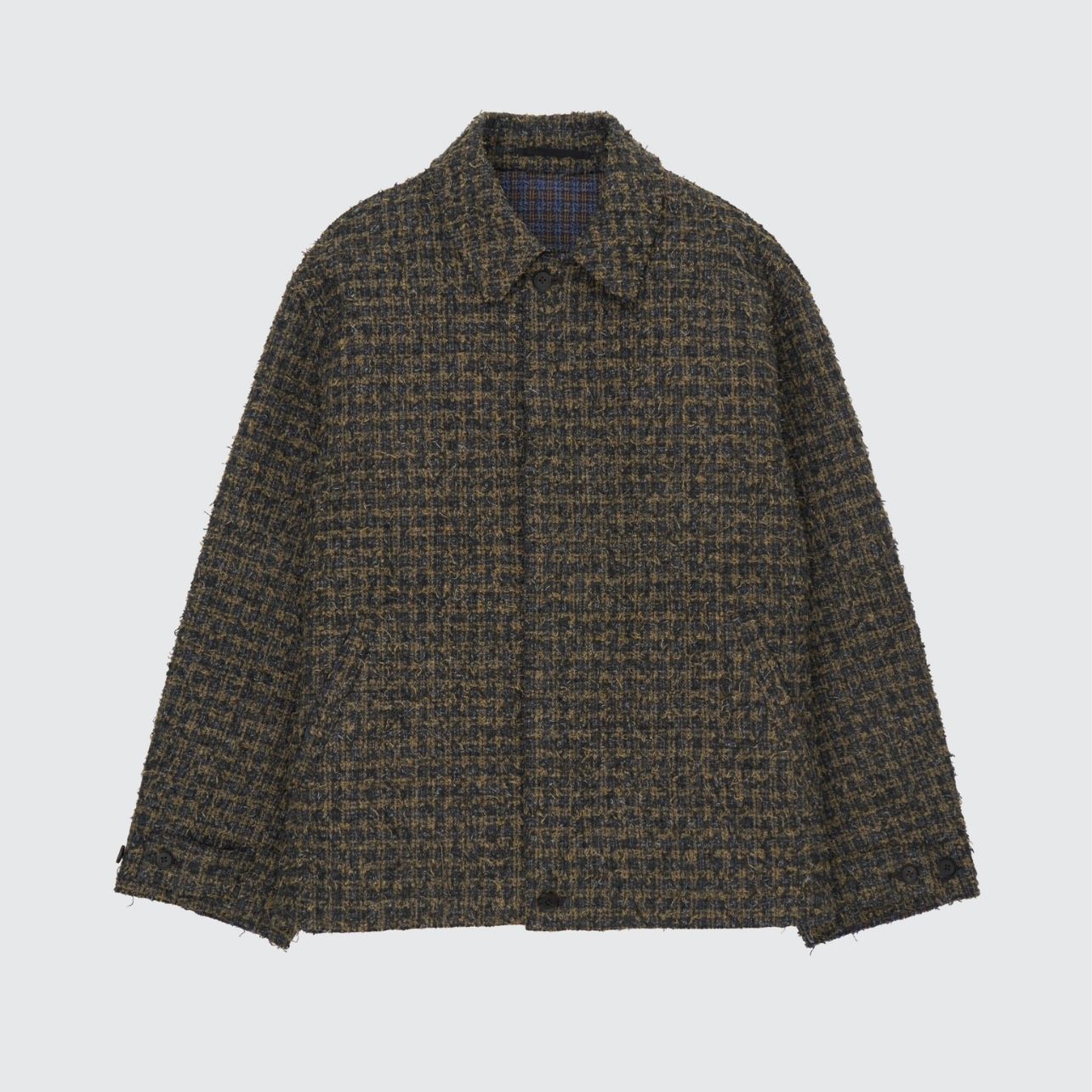 【残り一点】Needlepunched Cotton Plaid Drizzler Jacket