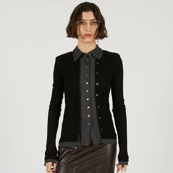 【残り一点】ダブルフロントジャージーシャツ