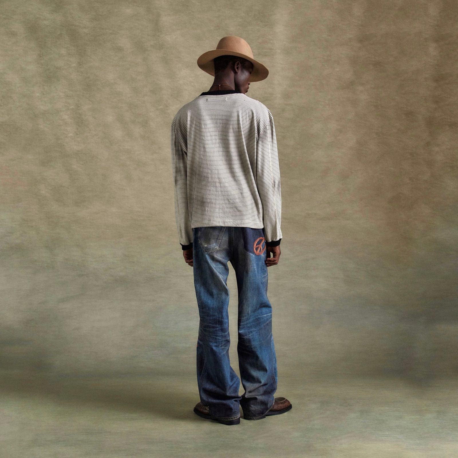 【残り一点】Love Printed Denim Trompe L`oeil Jeans