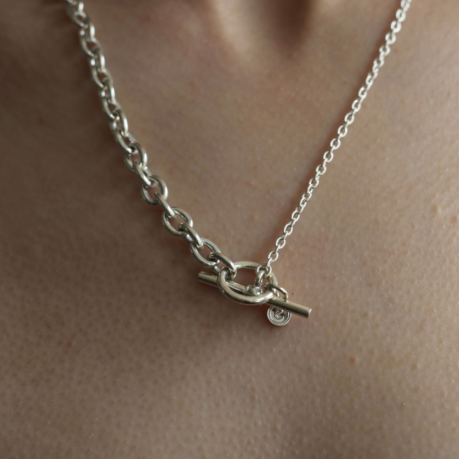 【残り一点】Gradient Oval Chain Necklace T-BAR