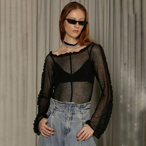 プランク 立ち上がる プロジェクト オフショルリボントップ ベロア  