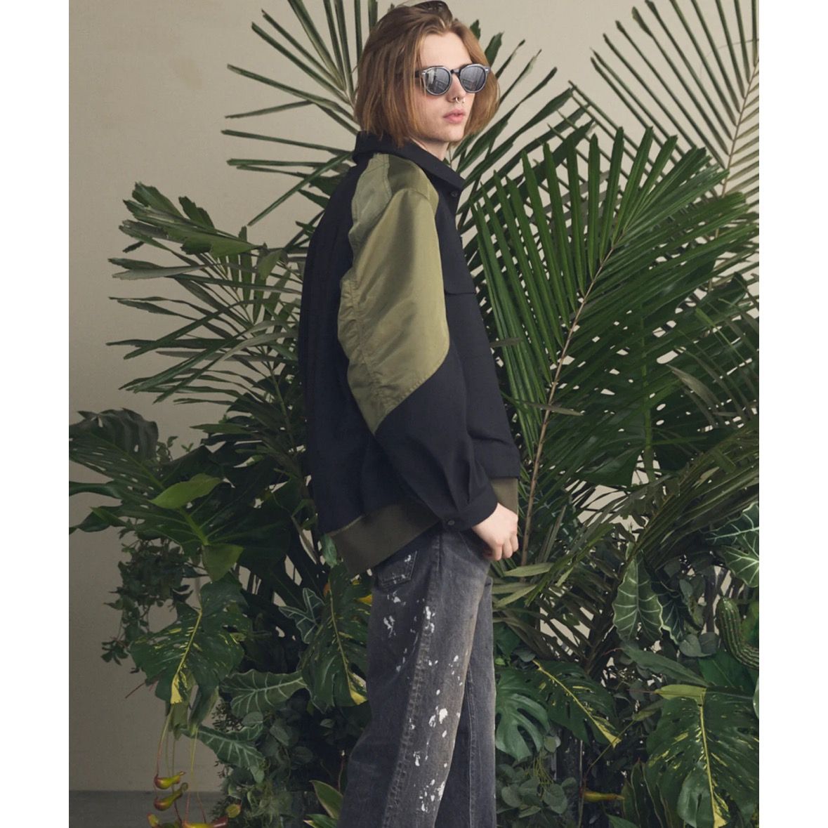 【残り一点】Layering MA-1 Docking Prime-Over Open Collar Shirt