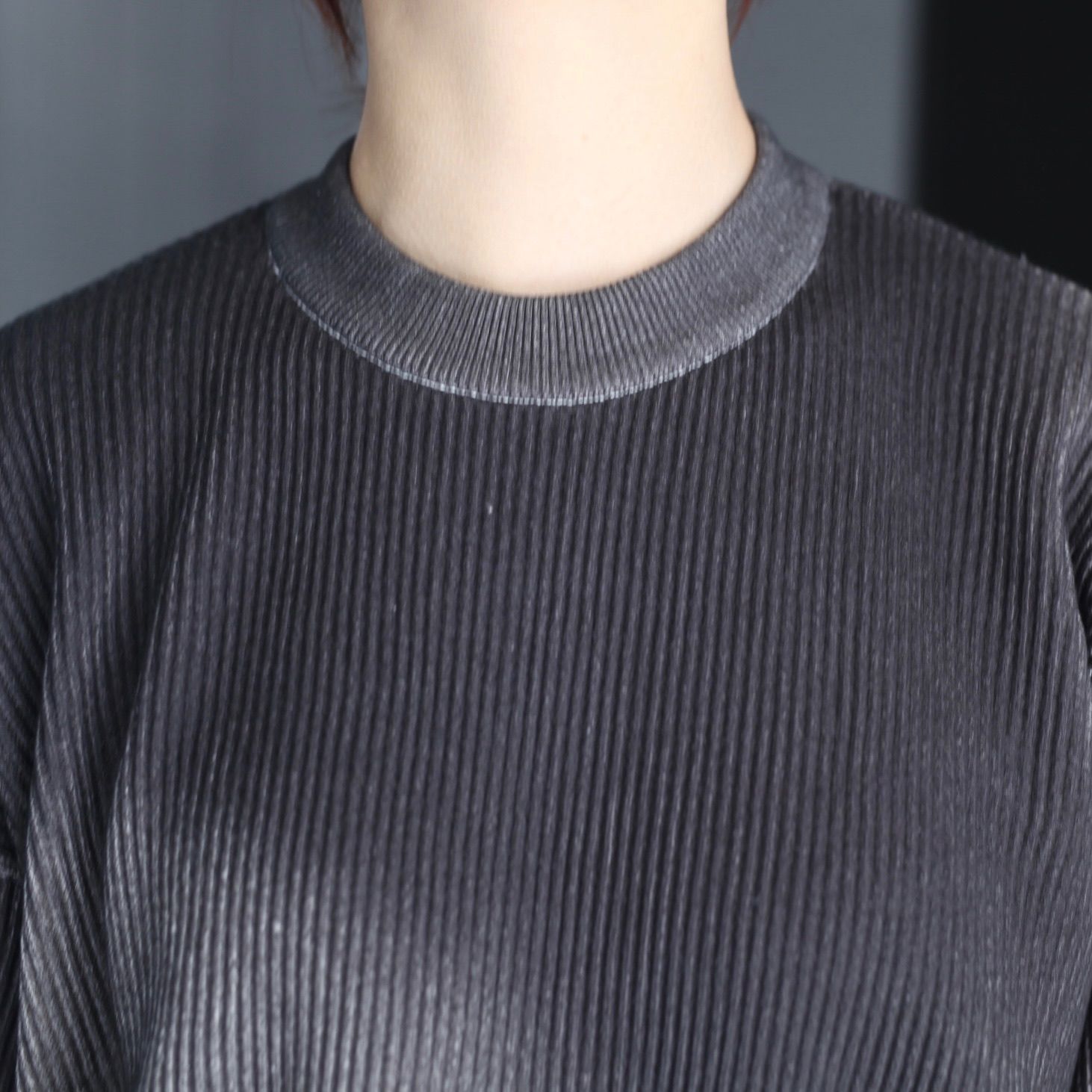 【残りわずか】Discoloration Rib Knit L/S
