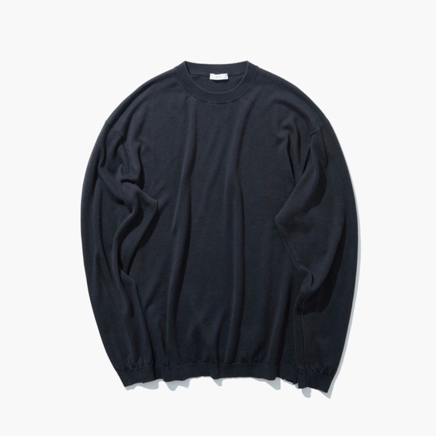 ATON - 【残り一点】Garment Dyed Silk Washi Crewneck Sweater | ACRMTSM ONLINE STORE