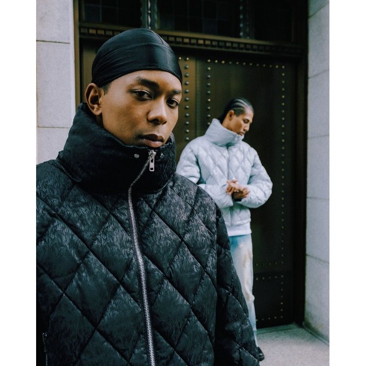 【残り一点】Faux Leather Shiny Quilting Down Jacket