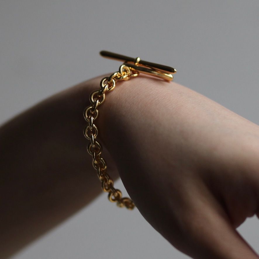 【残りわずか】Heart Bracelet_Small Link(GOLD)