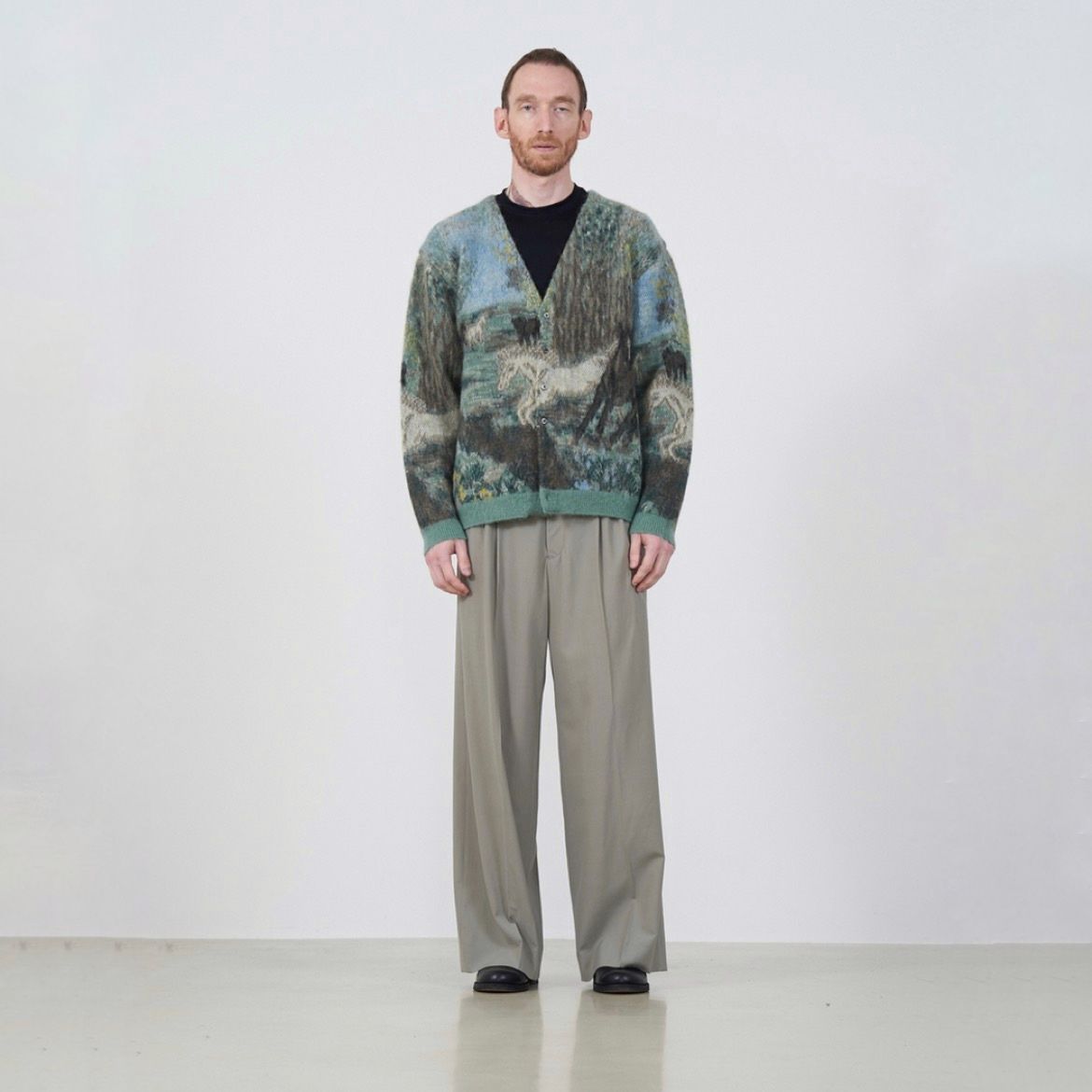 【残りわずか】Horse Jaqucard Mohair Cardigan