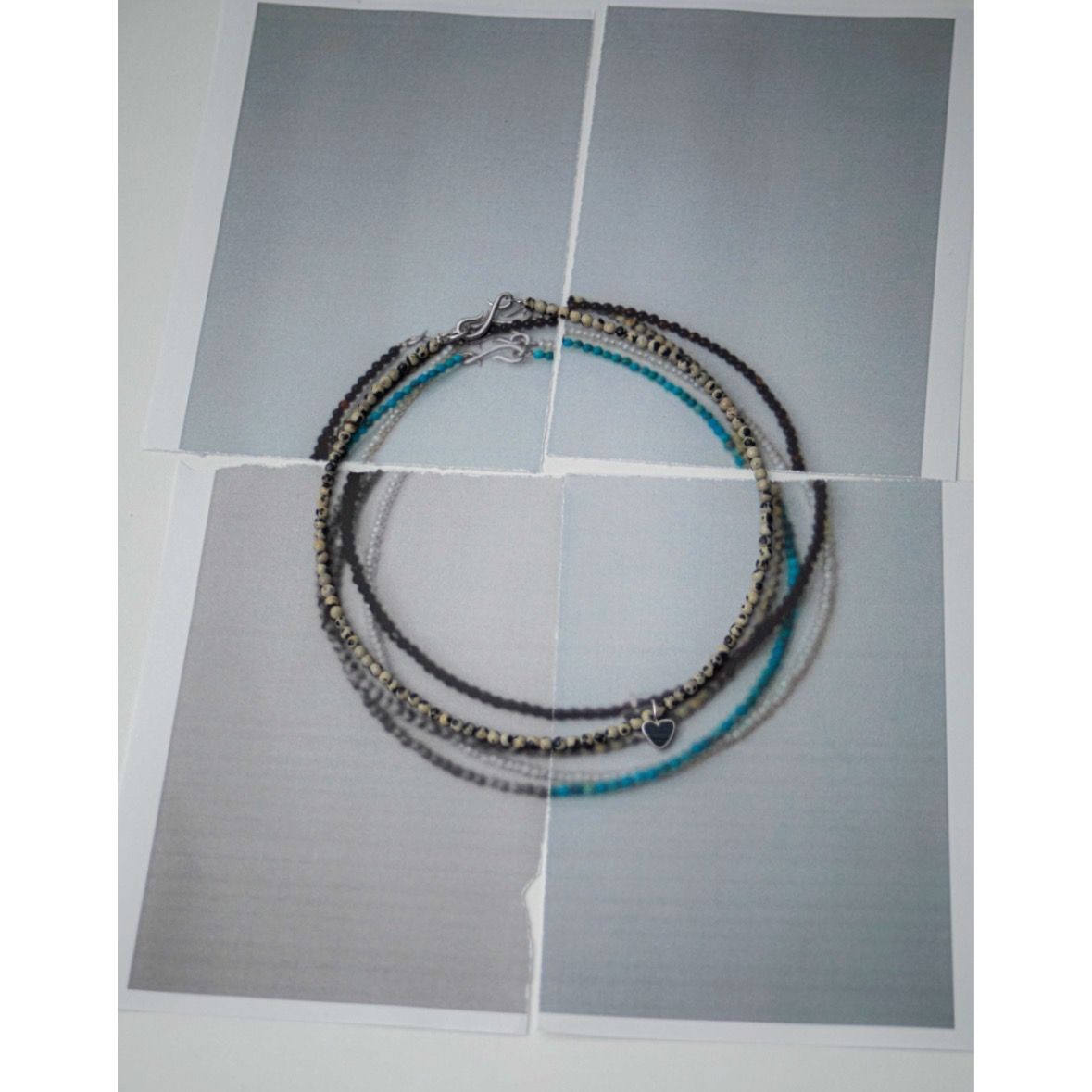【お取り寄せ注文可能】How Raw Heart Charm Round Stone Necklace
