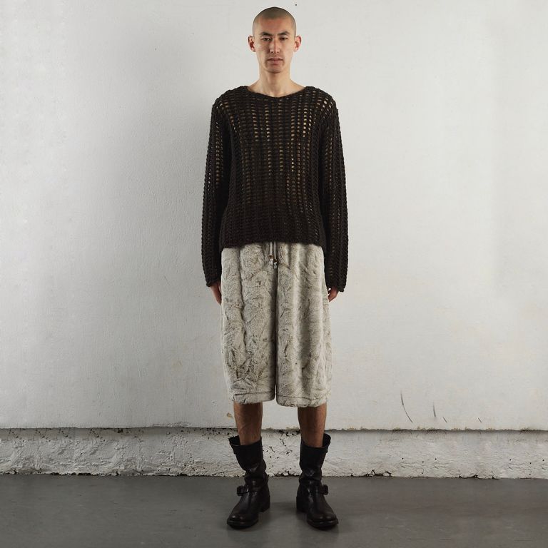 NVRFRGT - 【残り一点】Faux Shearling 3D Twisted Half Pants 