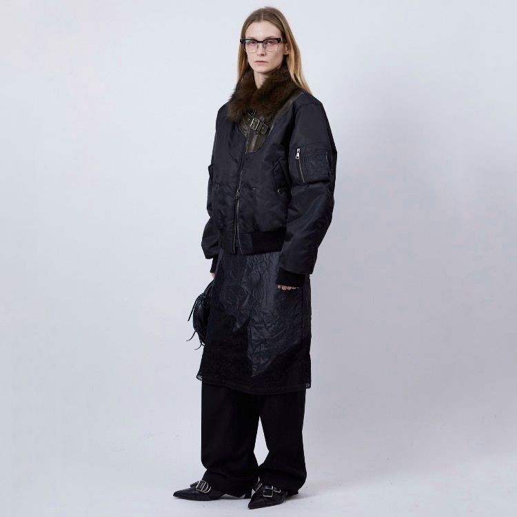 【残り一点】Fur Collar Leather Patch MA-1 Bomber