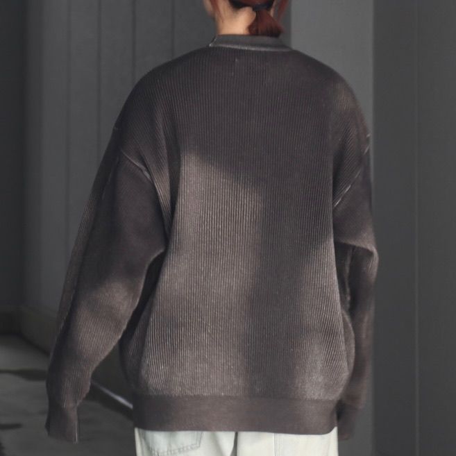 【残りわずか】Discoloration Rib Knit L/S