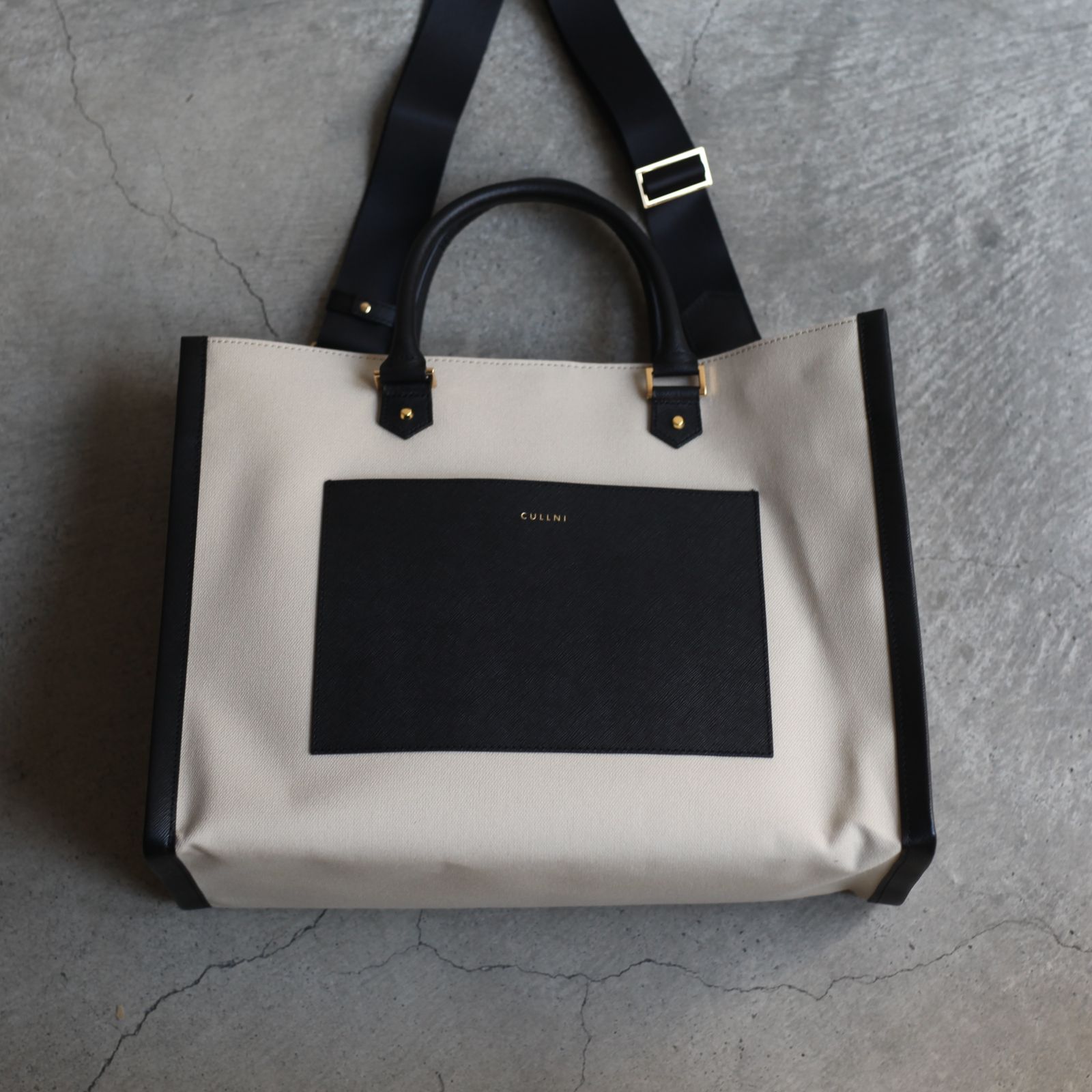 CULLNI - 【残り一点】Leather Trimmed Canvas Handbag | ACRMTSM
