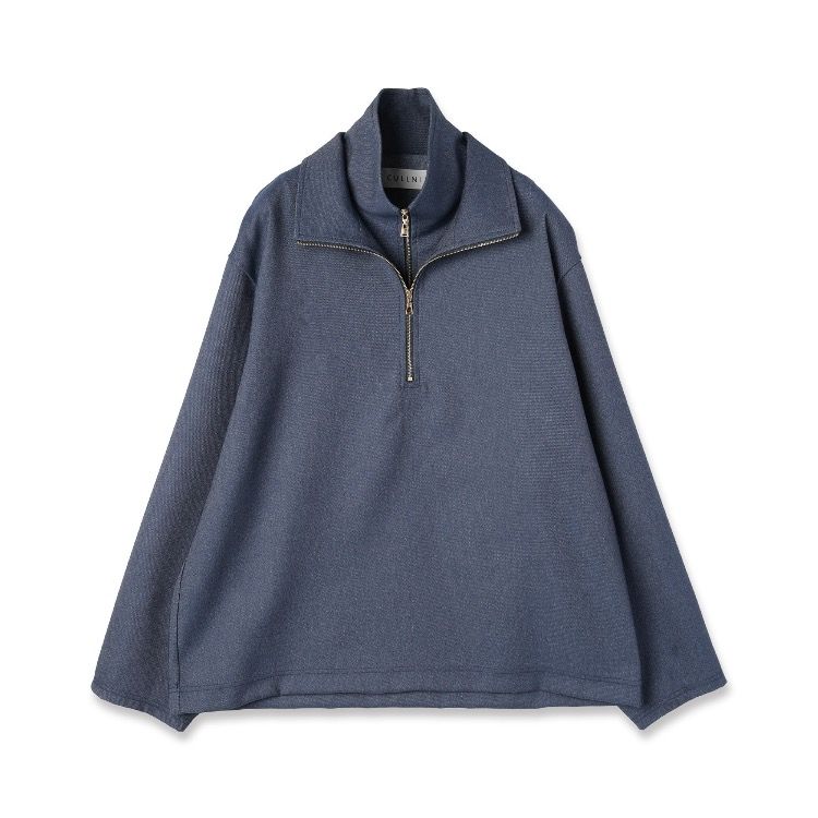 【残り一点】Faux Denim Layered Stand Collar Pullover