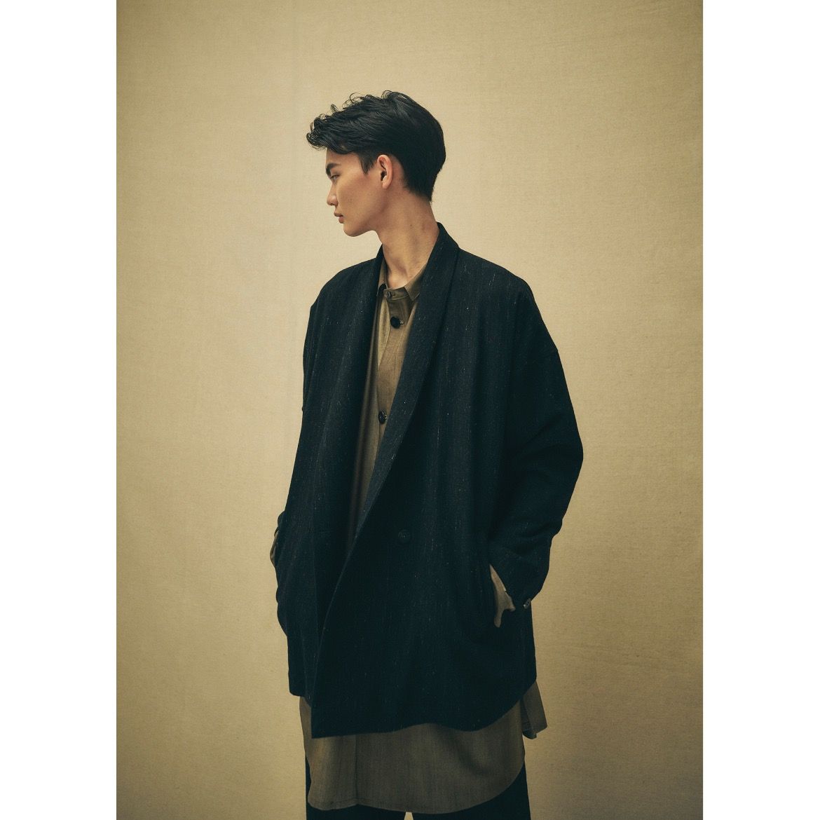 YANTOR - 【残り一点】Uneven Dyed Pasted Cloth Shirt Coat | ACRMTSM