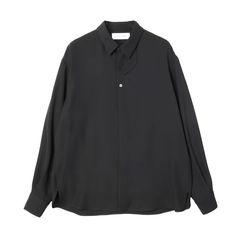 【残り一点】Double Satin Minimal Chin Tab Long Sleeve Shirt